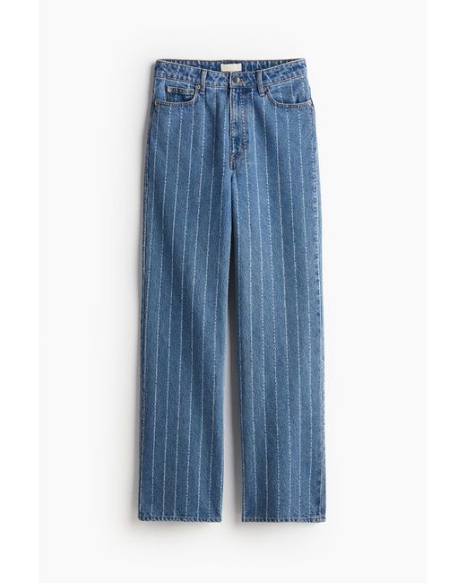 Pantalon en denim avec plis H&M en coloris Blue