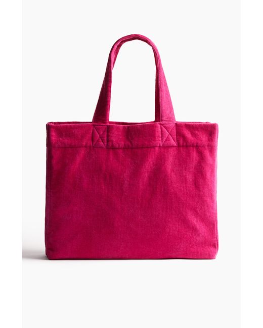 H&M Pink Strandtasche aus Baumwollfrottee