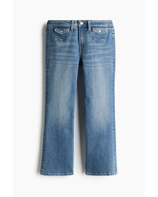 H&M Flared Low Ankle Jeans in het Blue