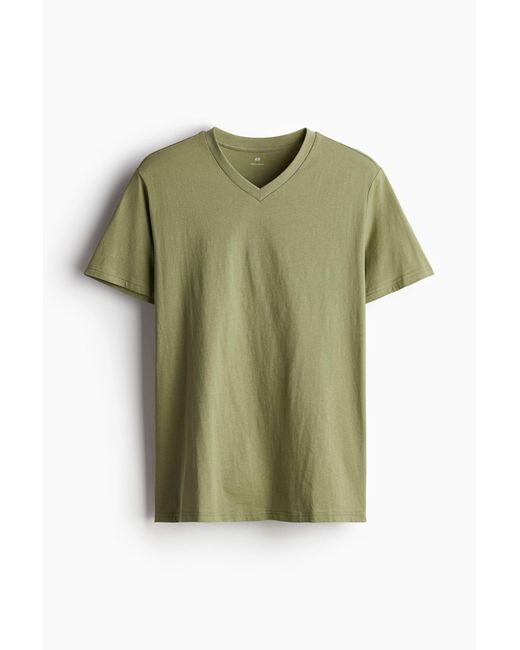 H&M T-shirt Met V-hals in het Green voor heren