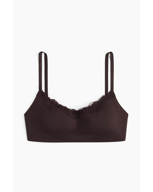 Soutien-Gorge Paddé Sans Armatures En Microfibre H&M en coloris Brown