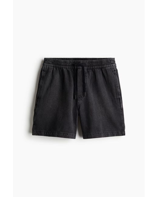 H&M Regular Denim Shorts in Black für Herren