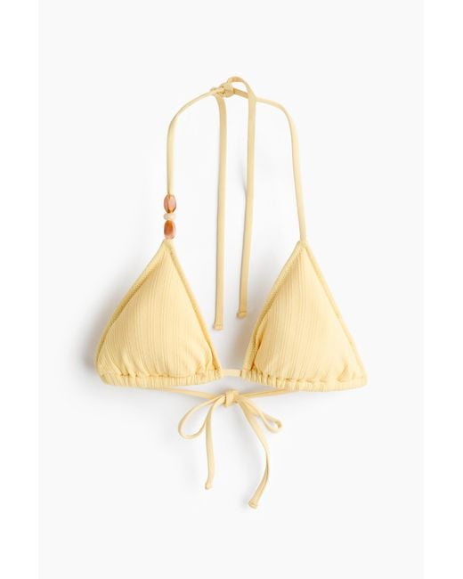 H&M Padded Triangelbikinitop in het Metallic