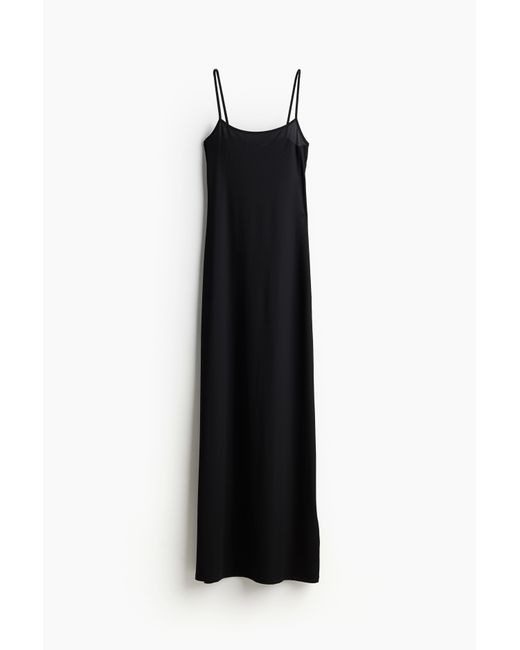 H&M Black Geripptes Bodycon-Kleid