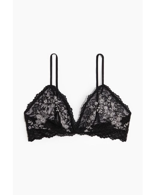H&M Black Soft-BH aus bestickter Spitze