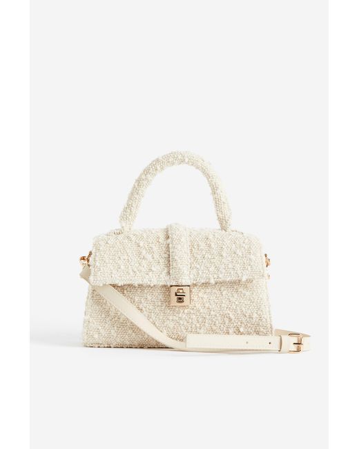 Sac bandoulière en tissu texturé H&M en coloris White