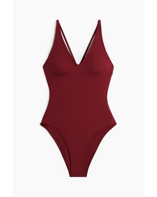 H&M Open-backbadpak Met Padded Cups in het Red