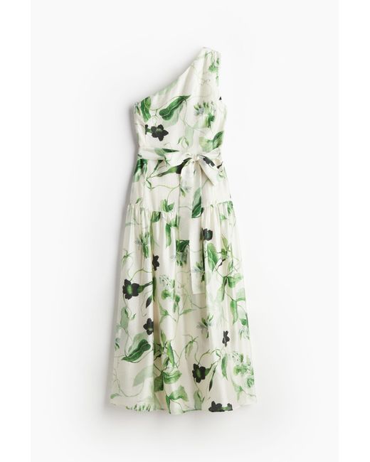 H&M Green One-Shoulder-Kleid