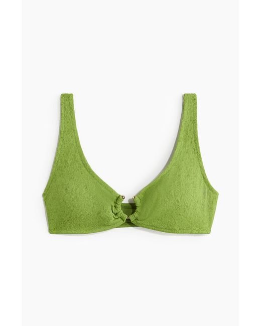 H&M Padded Bikinitop in het Green