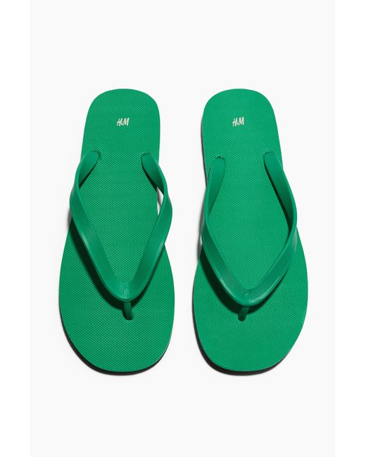 H&M Zehensandalen aus Gummi in Green für Herren
