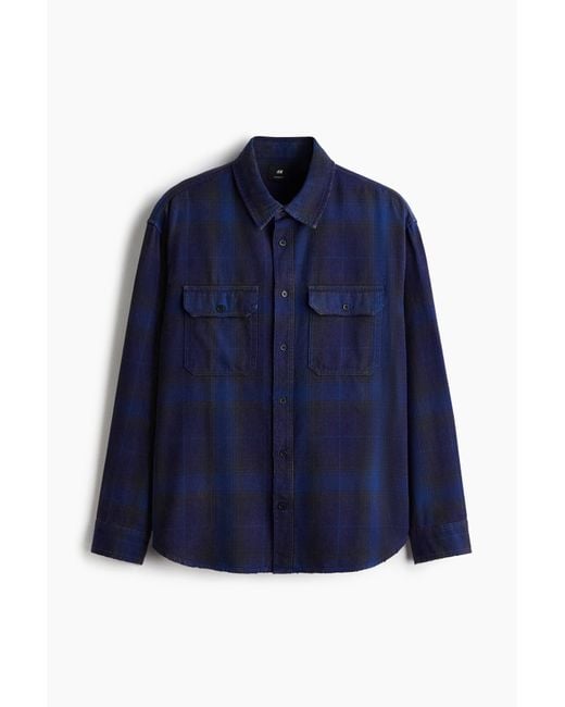 H&M Overhemd Met Print in het Blue voor heren