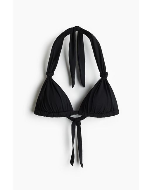 H&M Push-up Triangelbikinitop in het Black