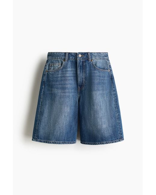 H&M Denim Bermudashort in het Blue