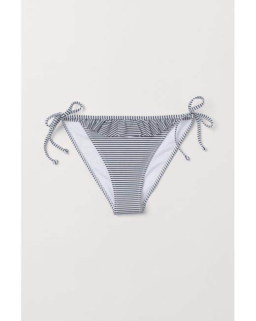 h&m blue striped bikini