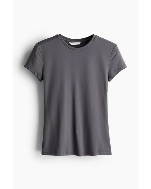 H&M Nauwsluitend T-shirt in het Gray