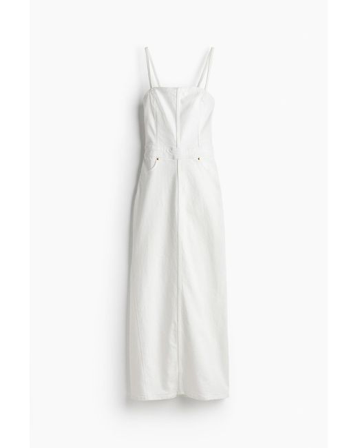 Robe en denim avec dos ouvert H&M en coloris White