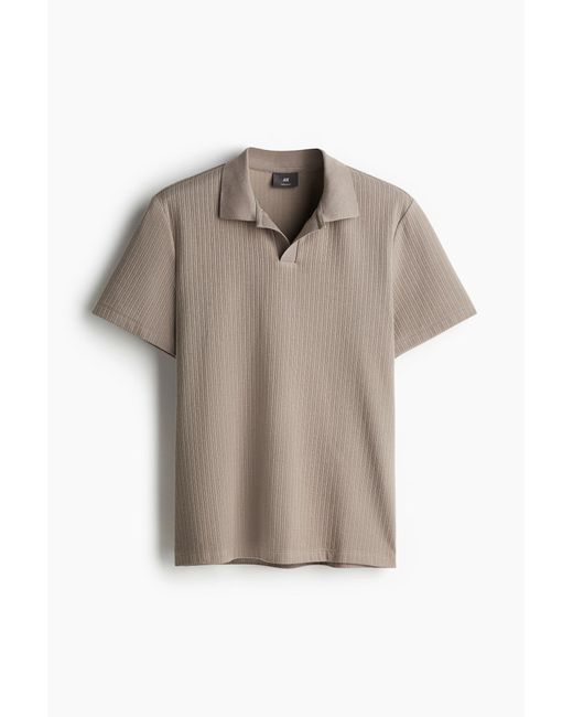 H&M Poloshirt mit Struktur in Regular Fit in Gray für Herren