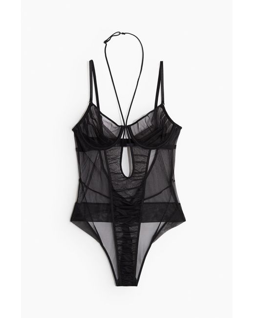Body string en mesh avec armatures H&M en coloris Black