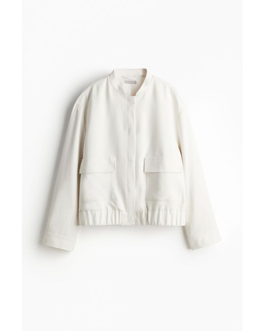H&M White Oversized Jacke aus Twill