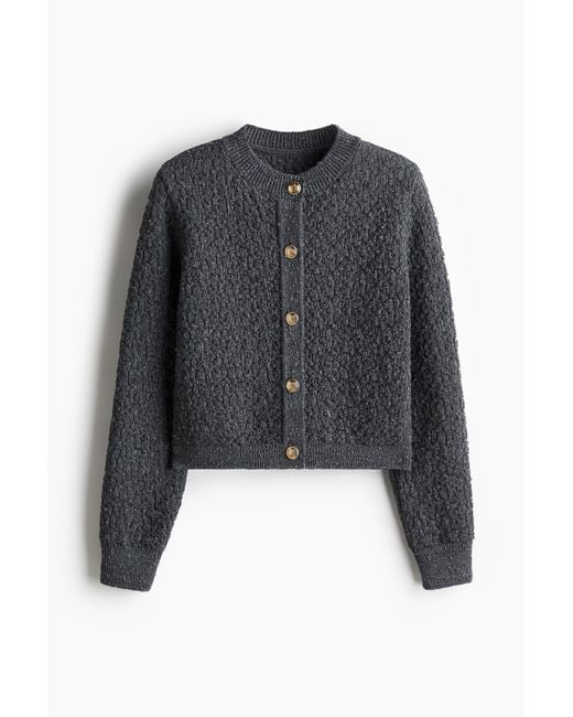 H&M Structuurgebreid Vest in het Black