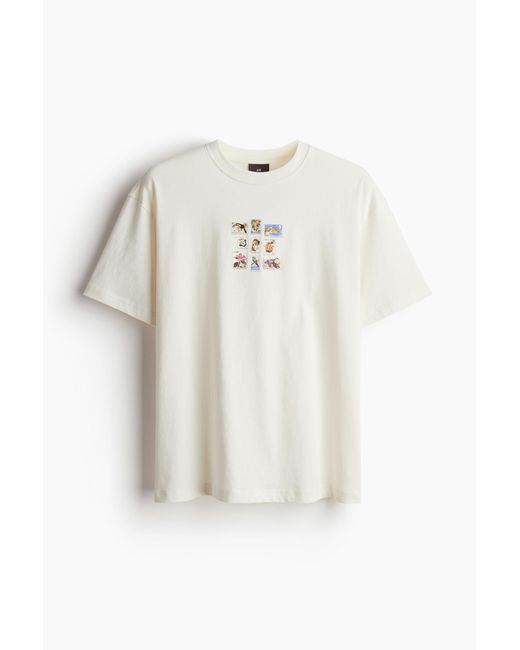 H&M T-shirt Met Print in het White voor heren