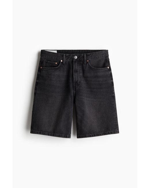 H&M Relaxed Denim Shorts in Black für Herren