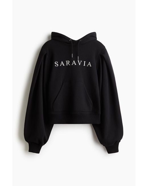 H&M Hoodie mit Motiv in Schwarz Lyst AT