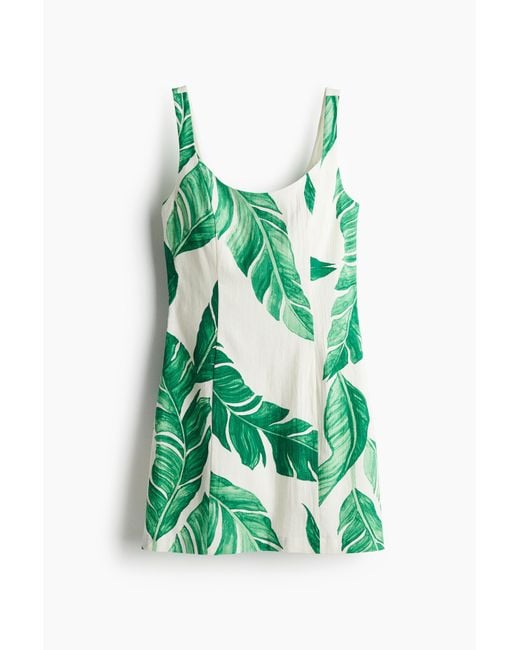 H&M Green Figurbetontes Minikleid