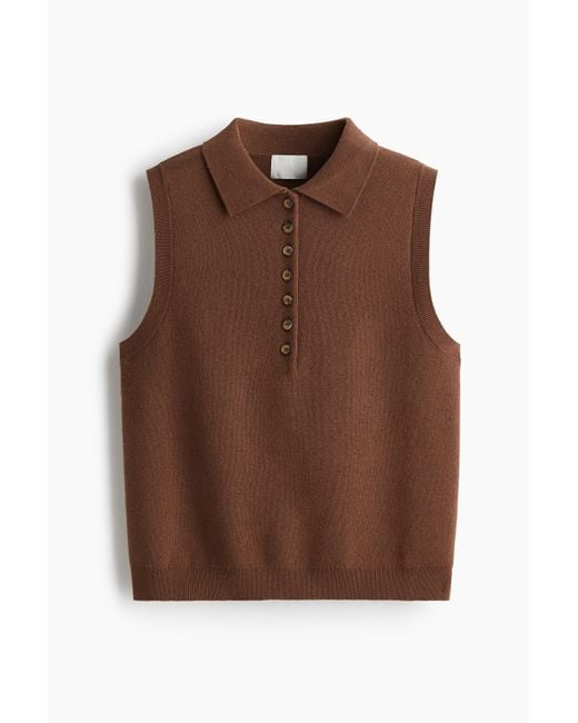 H&M Brown Pullunder mit Kragen