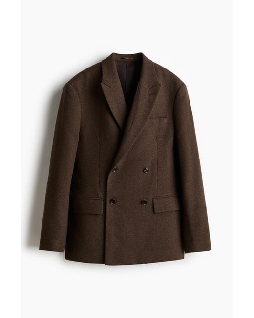 H&M Zweireihiges Jackett in Relaxed Fit in Brown für Herren