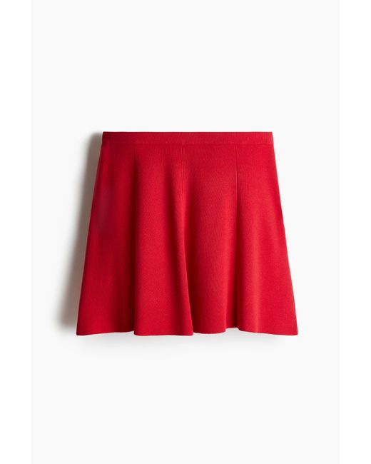 H&M Fijngebreide Flared Rok