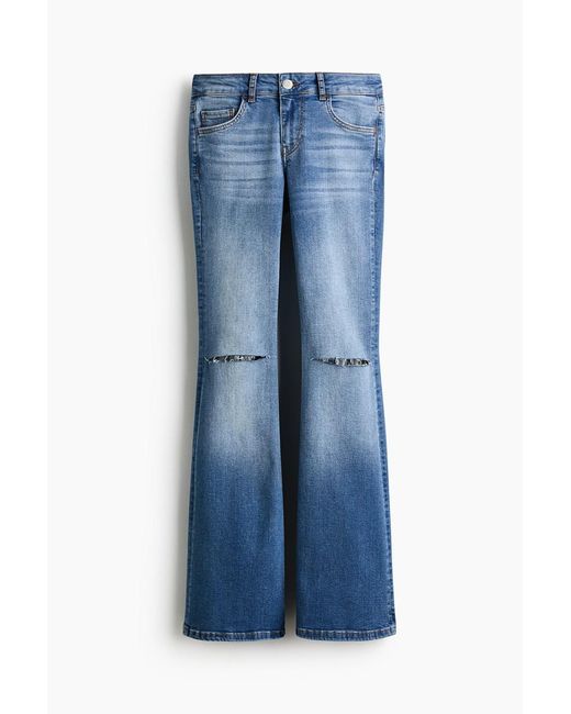 H&M Blue Flared Low Jeans