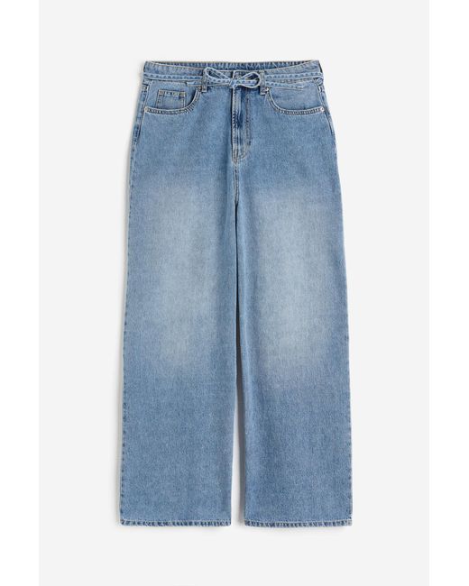 H&M 90's Baggy Regular Jeans in het Blue