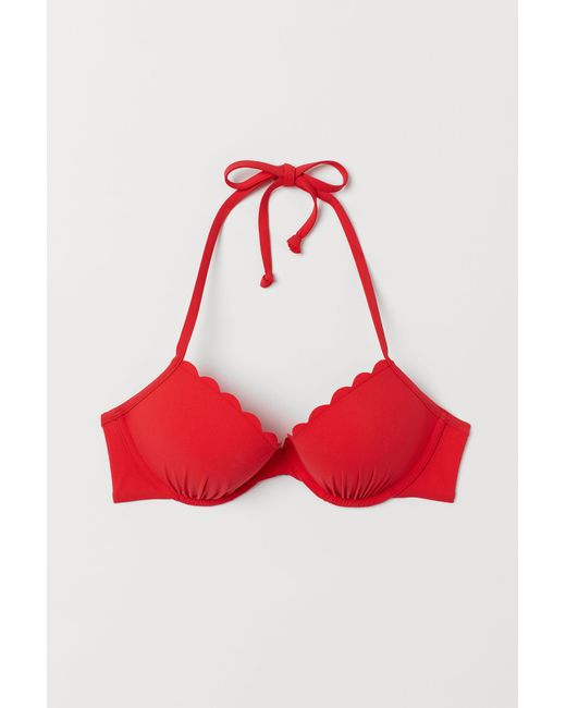 H M Push Up Bikinitop In Rot Lyst