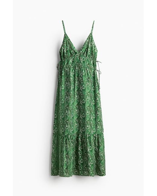 H&M Maxi-jurk Met Drawstrings in het Green