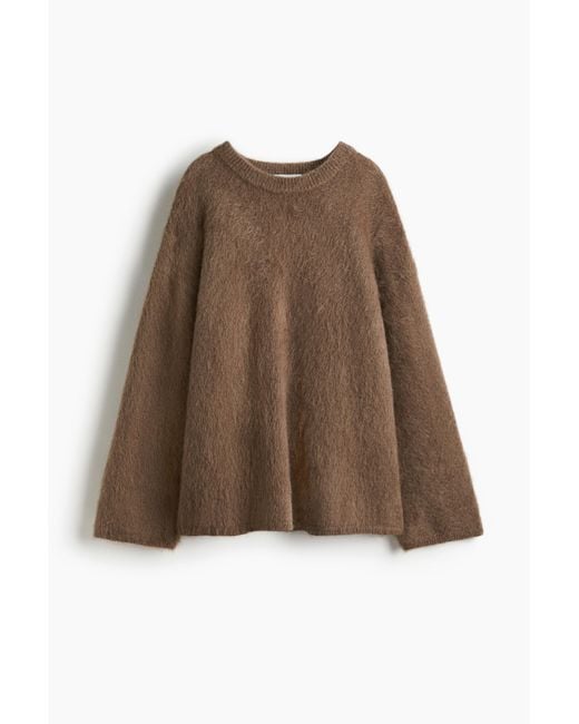 Pull oversize en mohair mélangé H&M en coloris Brown