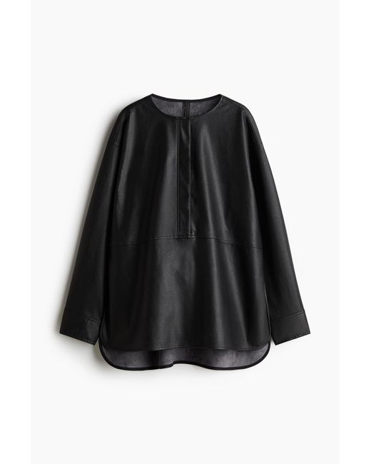 H&M Popover-blouse Met Coating in het Black