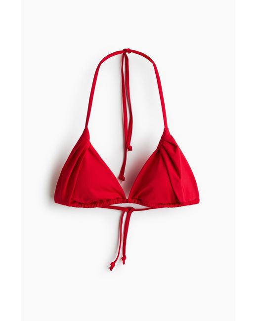 H&M Padded Triangelbikinitop in het Red
