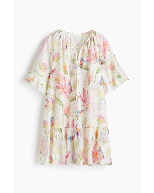 Robe tunique avec liens à nouer H&M en coloris White