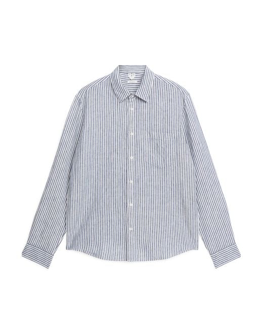 H&M Leinenhemd mit normaler Passform in Gray für Herren