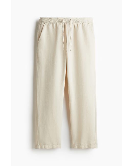 H&M Hose aus Leinen in Relaxed Fit in White für Herren