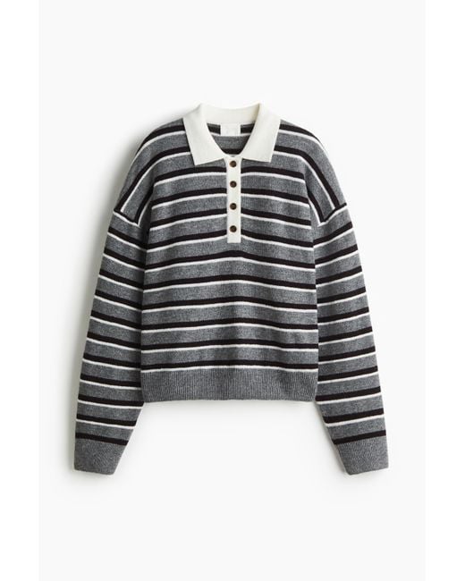 H&M Black Polopullover in Oversize