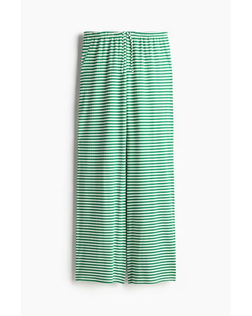 H&M Wijde Broek Met Drawstring in het Green