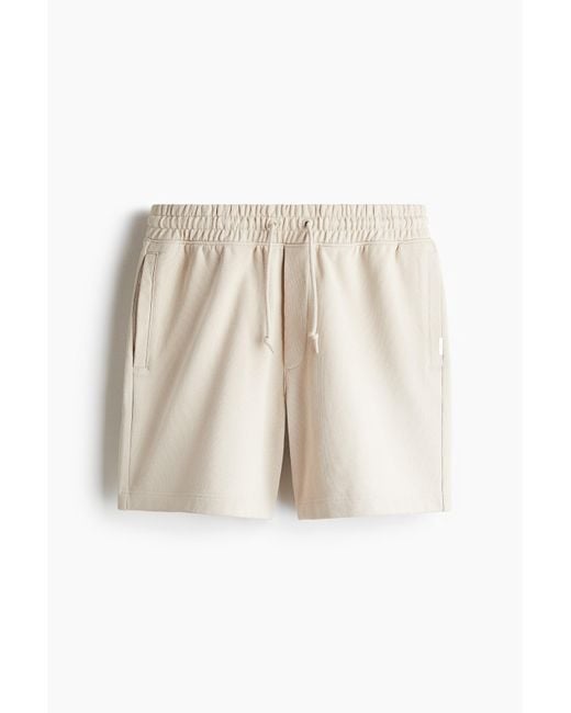 H&M Shorts aus Baumwollsweat Relaxed Fit in Natural für Herren