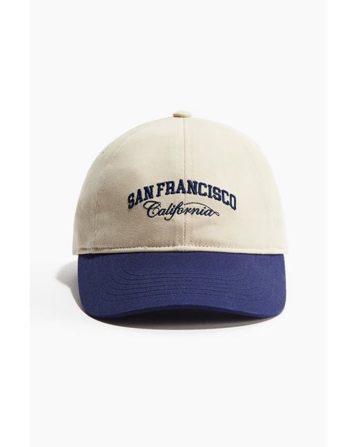 H&M Blue Twillcap mit Motivstickerei