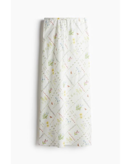 H&M Maxirok Met Drawstring in het White