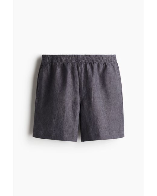H&M Leinenshorts in Regular Fit in Gray für Herren