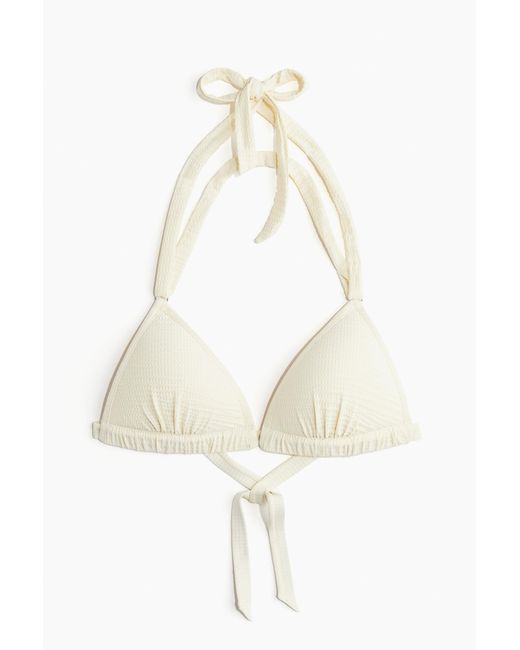 H&M White Push-up Triangel-Bikinitop