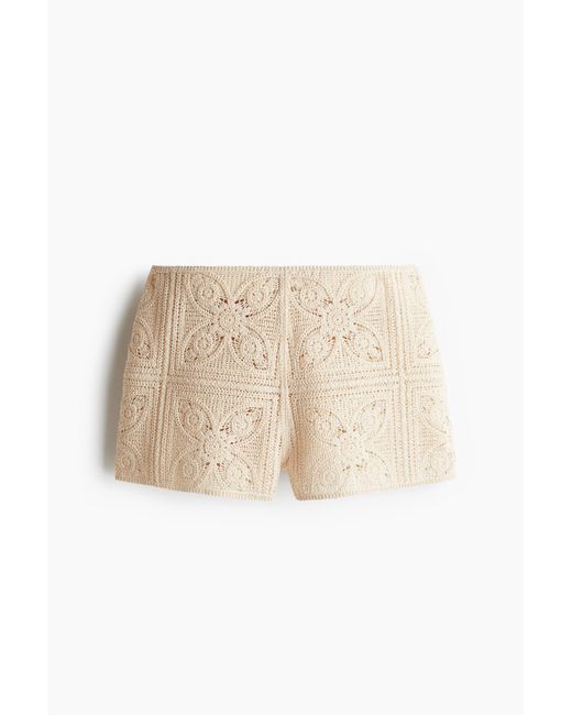 Mini short façon crochet H&M en coloris Natural