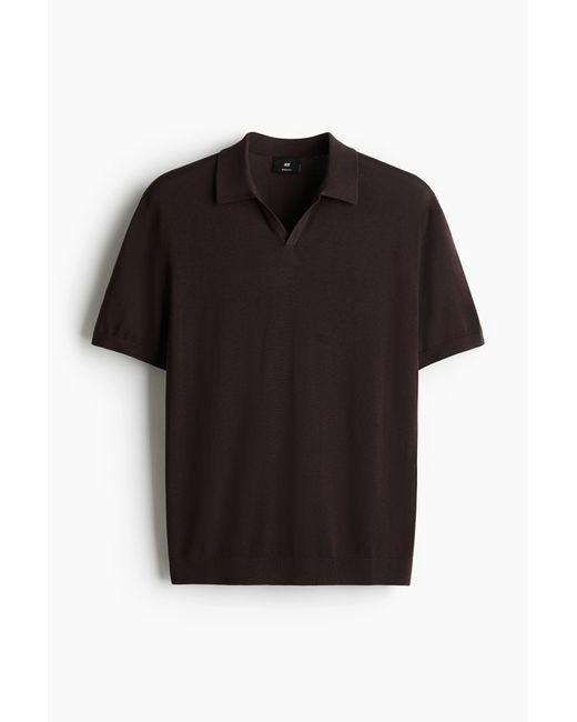 H&M Poloshirt in Regular Fit in Black für Herren
